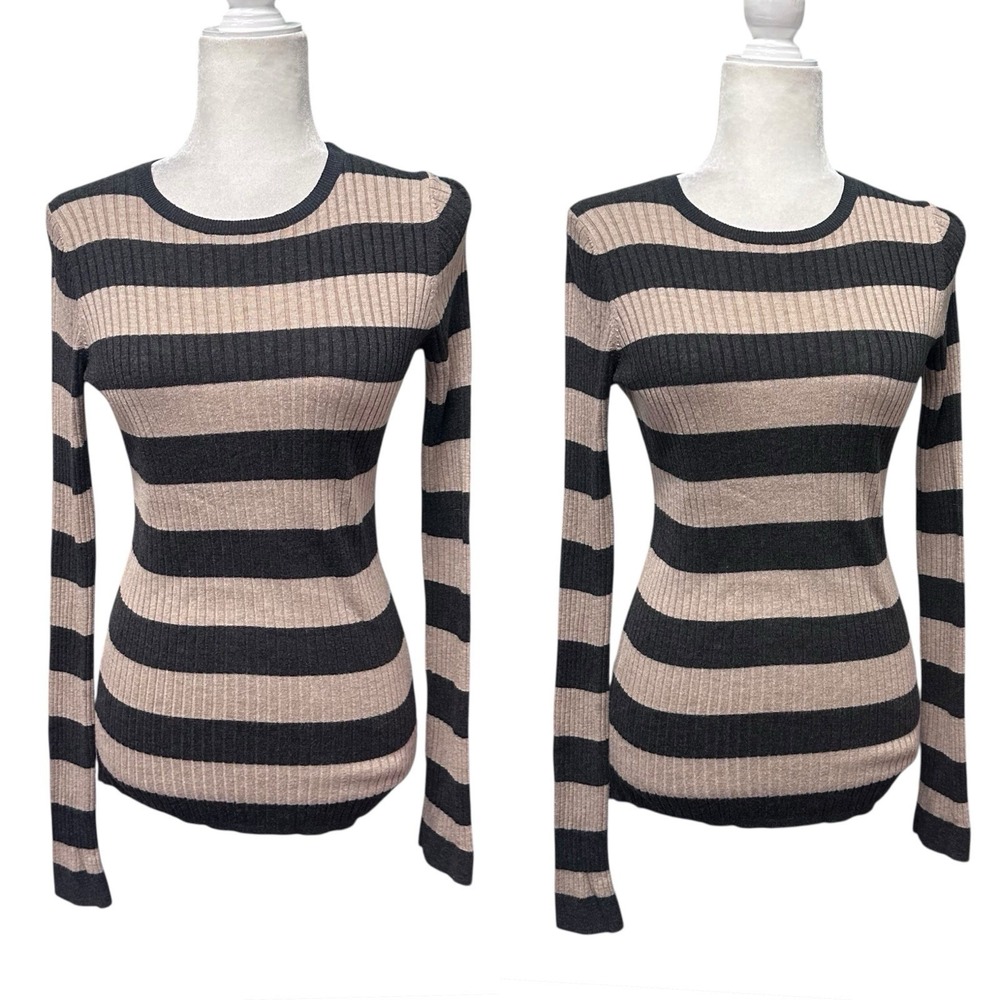 VINCE Y2k Style Ribbed Knit Striped Sweatshirt Bella Swan‎ Elena Gilbert Size M